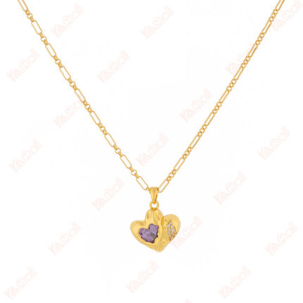 heart necklace simple style whip chain